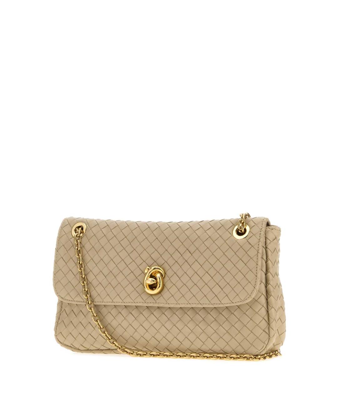 BOTTEGA VENETA Бежевая кожаная сумка через плечо, фото 2