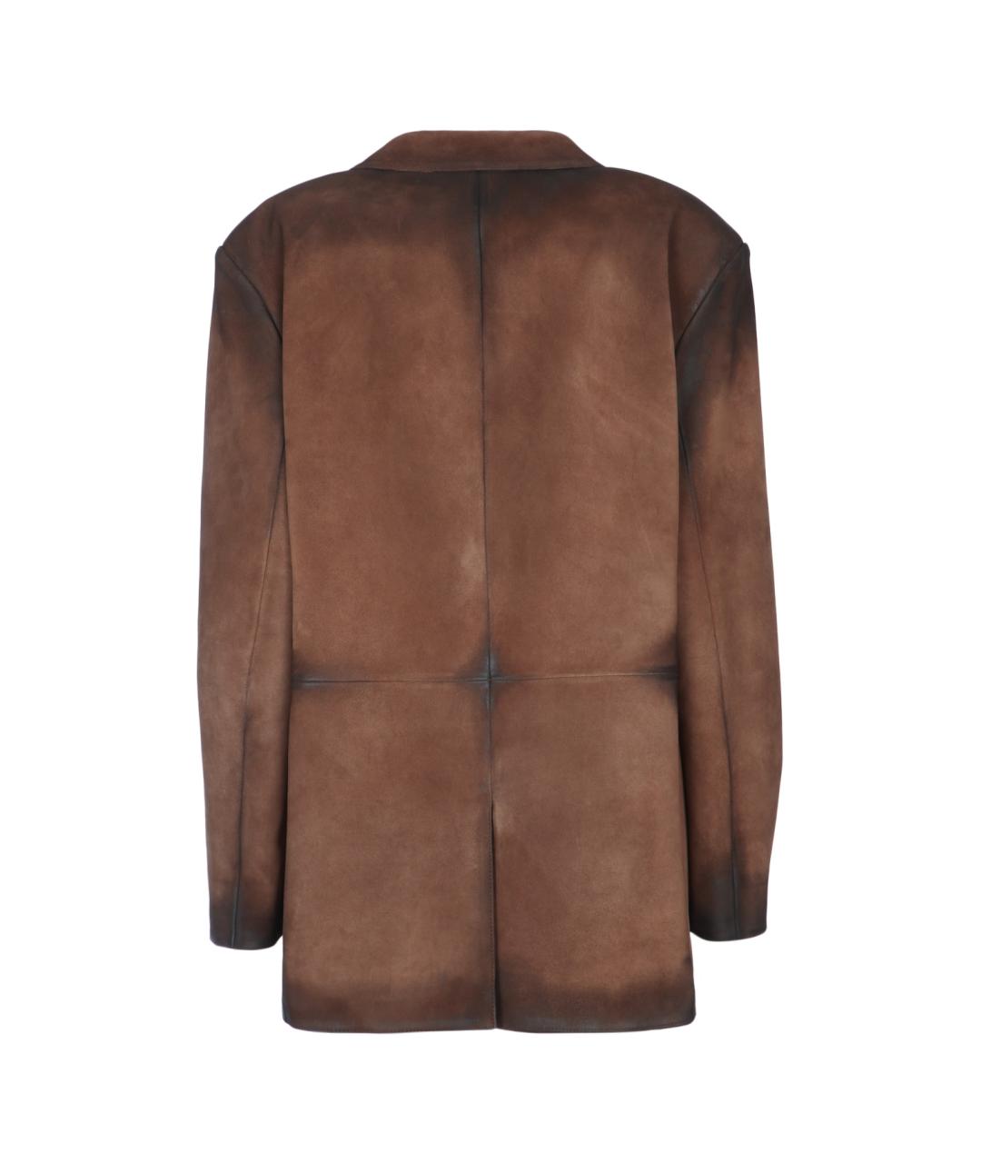 ACNE STUDIOS Коричневый кожаный жакет/пиджак, фото 2