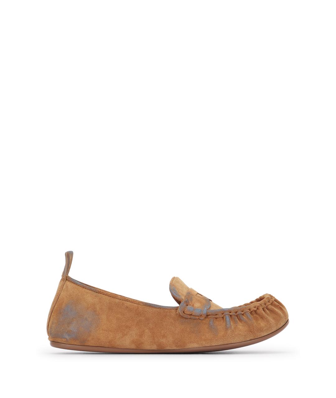 ACNE STUDIOS Бежевые кожаные мокасины, фото 1