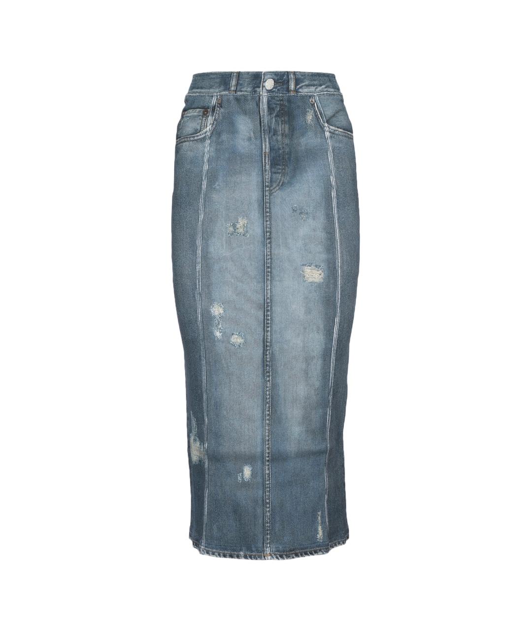 ACNE STUDIOS Синяя хлопковая юбка миди, фото 1