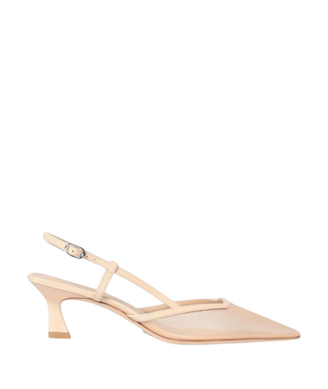 STUART WEITZMAN Бежевые текстильные туфли, фото 1