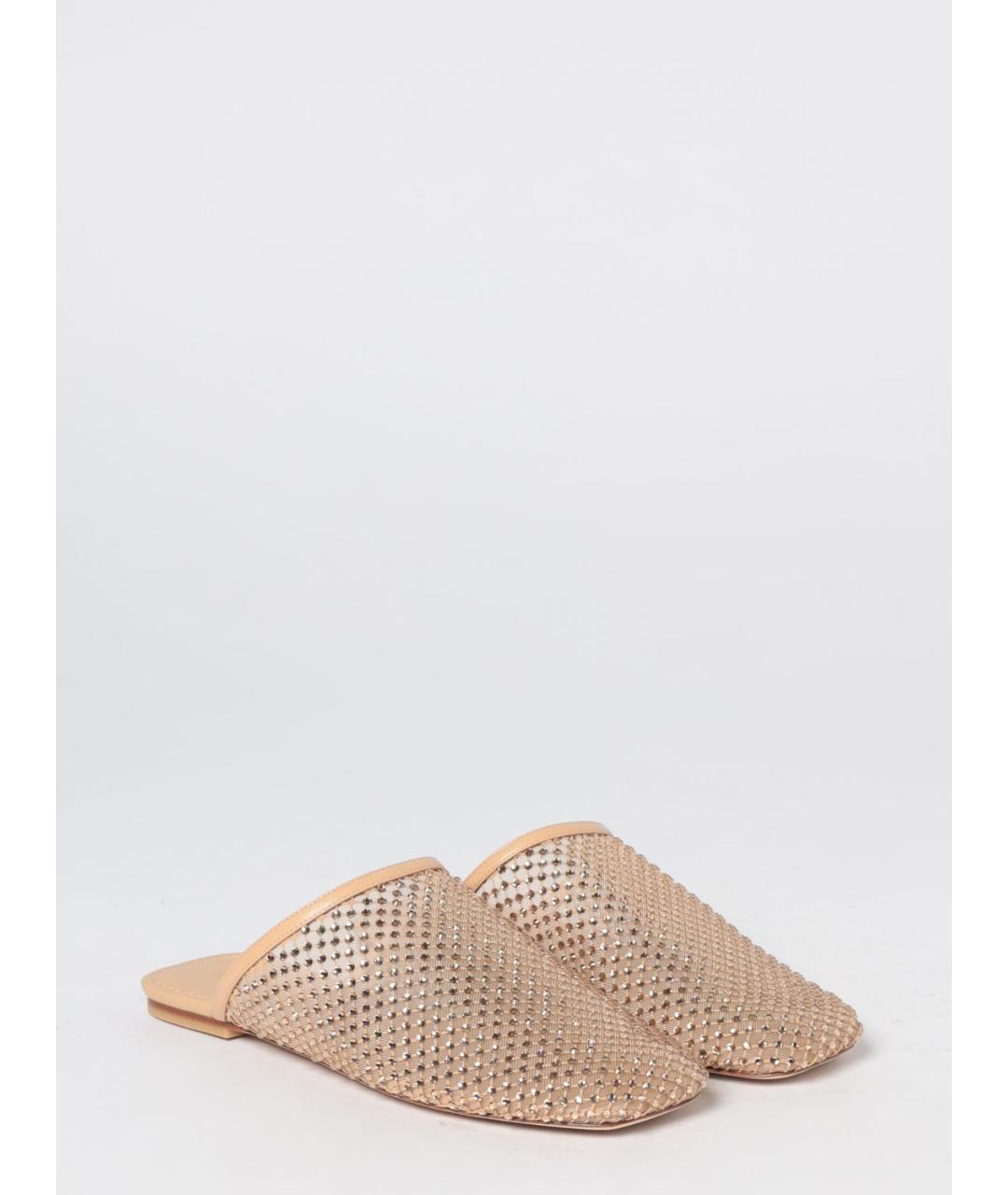 STUART WEITZMAN Золотые текстильные сабо, фото 2