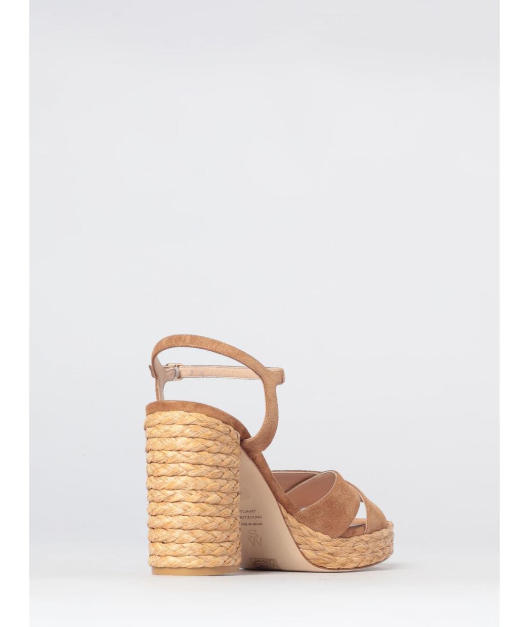 STUART WEITZMAN Бежевые замшевые босоножки, фото 3