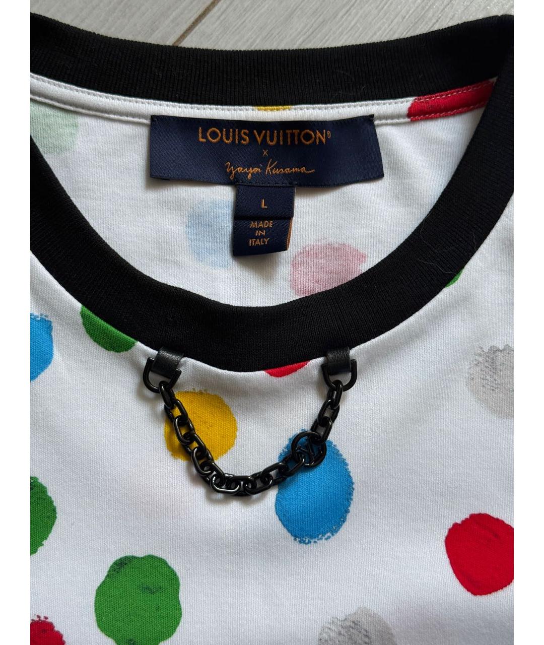 LOUIS VUITTON Белая хлопковая футболка, фото 4