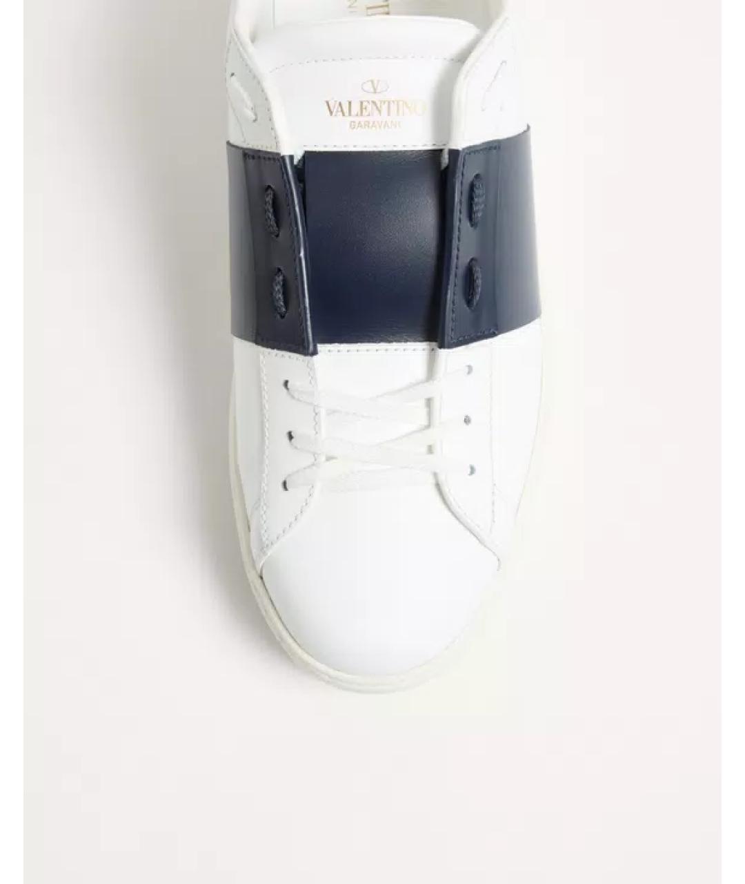 VALENTINO Белые кожаные низкие кроссовки / кеды, фото 5
