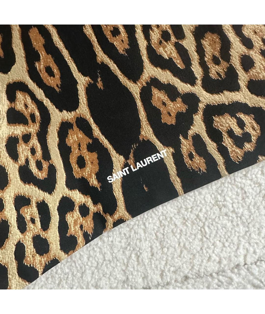 SAINT LAURENT Коричневая хлопковая сумка тоут, фото 4