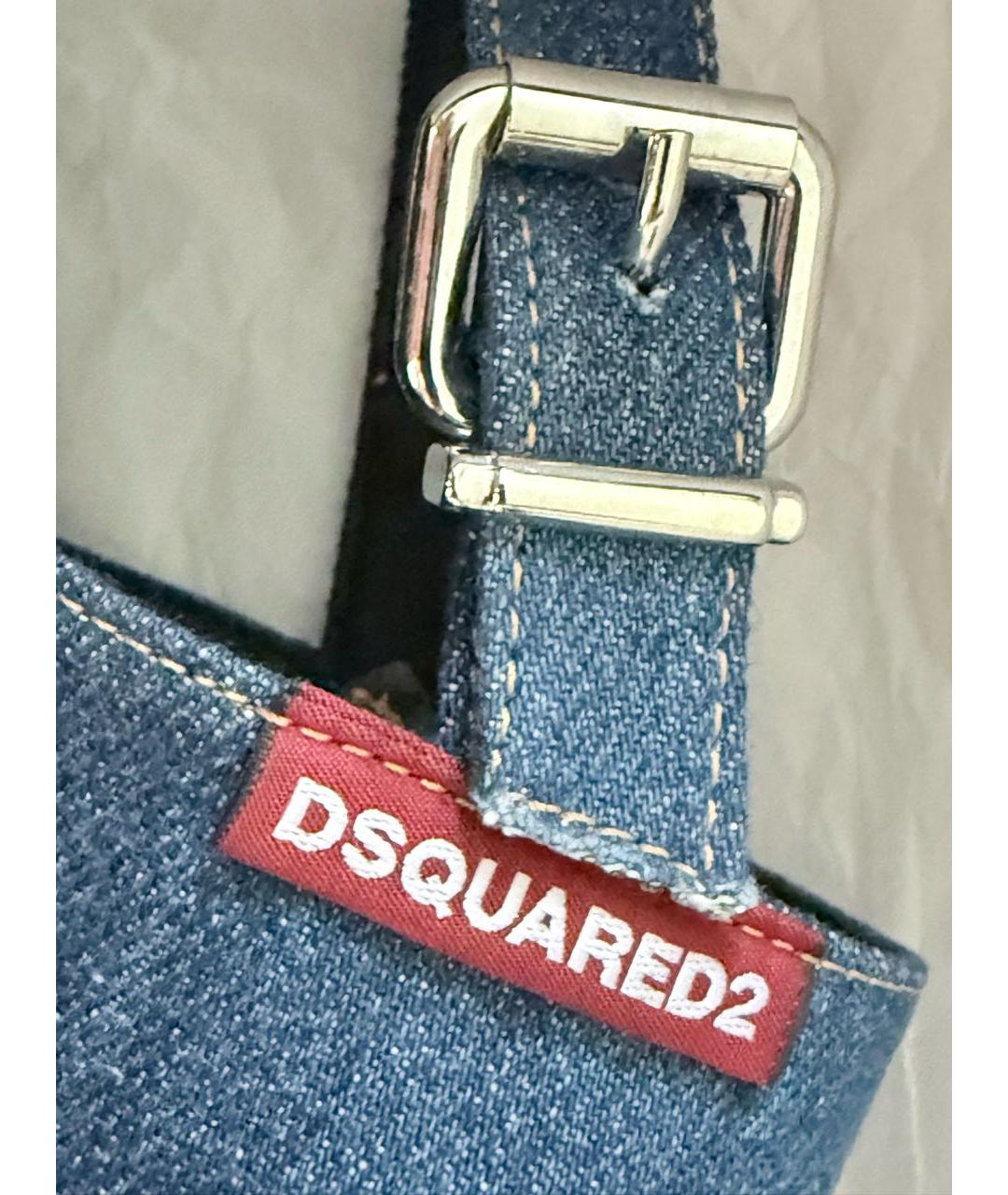 DSQUARED2 Синие текстильные сандалии, фото 5
