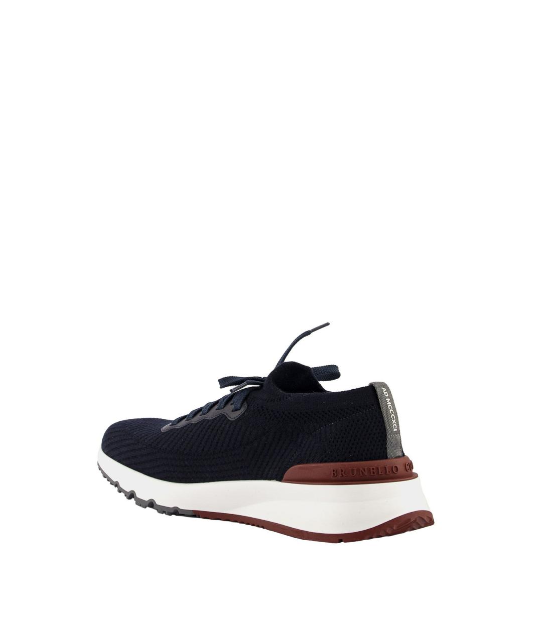 BRUNELLO CUCINELLI Синие текстильные низкие кроссовки / кеды, фото 4