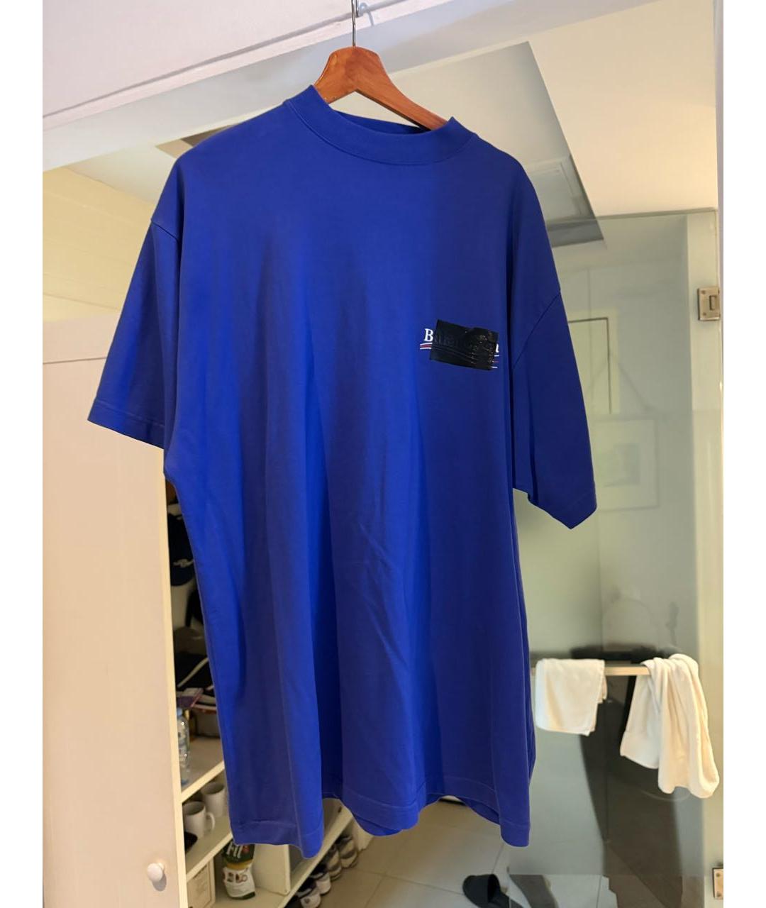 BALENCIAGA Синяя футболка, фото 5