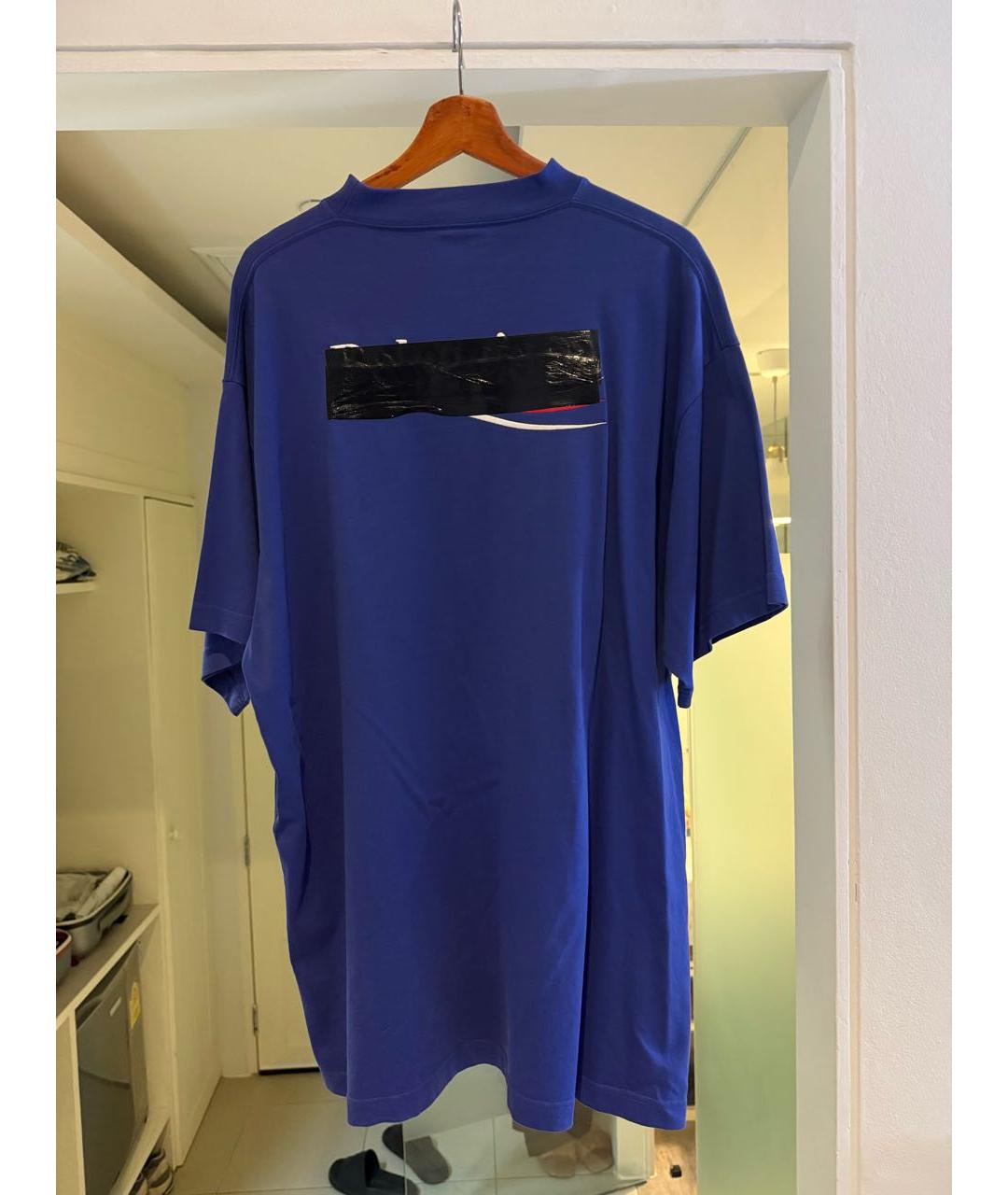 BALENCIAGA Синяя футболка, фото 4
