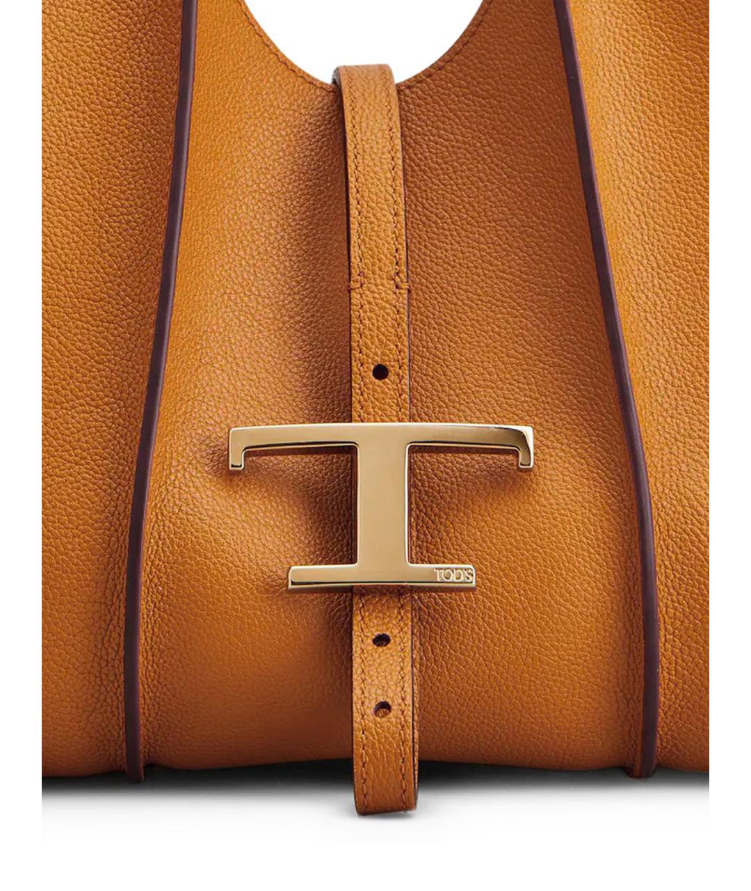 TOD'S Бежевая кожаная сумка тоут, фото 3