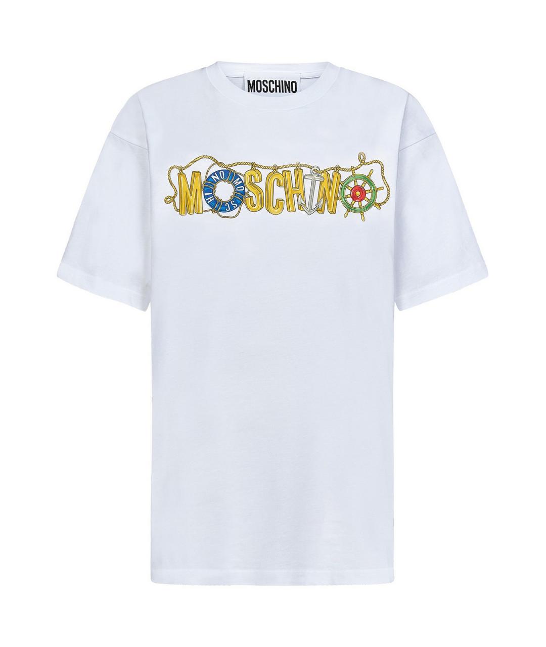 MOSCHINO Белая хлопковая футболка, фото 1