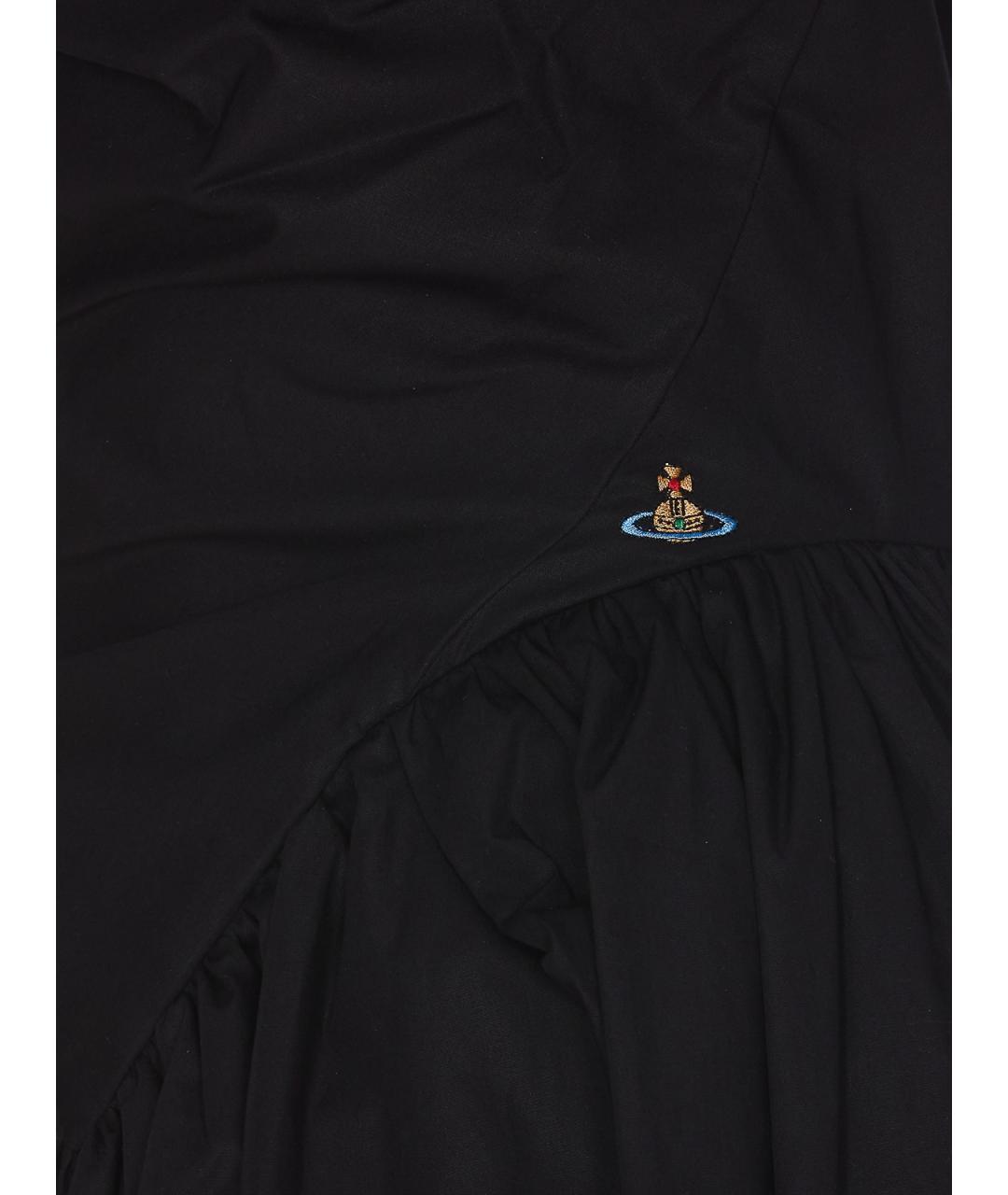 VIVIENNE WESTWOOD Черное хлопковое повседневное платье, фото 3