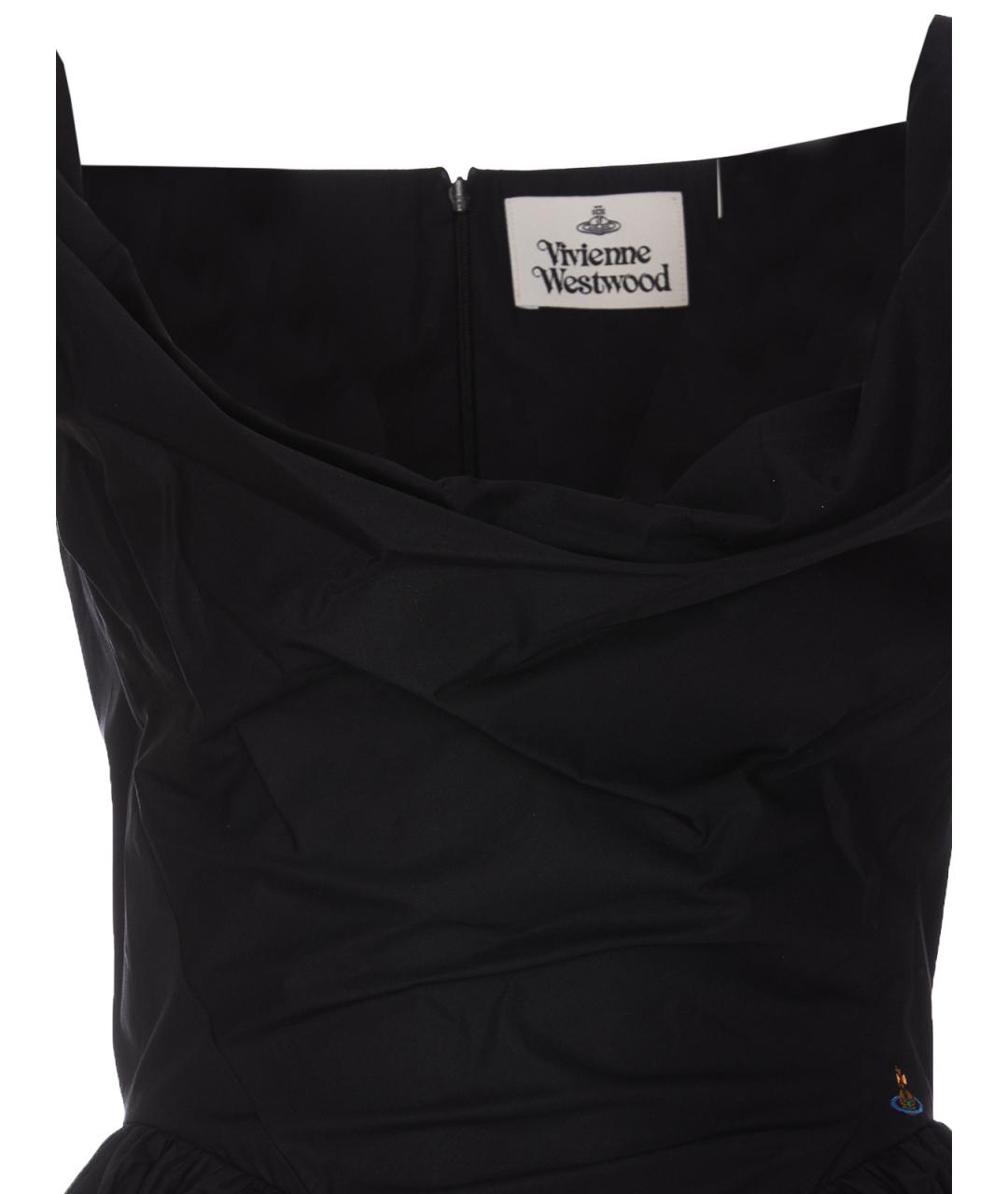 VIVIENNE WESTWOOD Черное хлопковое повседневное платье, фото 4