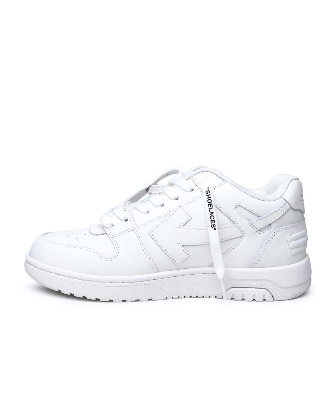OFF-WHITE Белые кожаные низкие кроссовки / кеды, фото 3