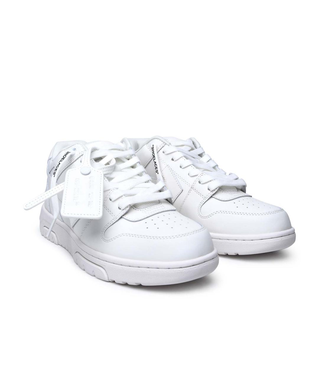 OFF-WHITE Белые кожаные низкие кроссовки / кеды, фото 2