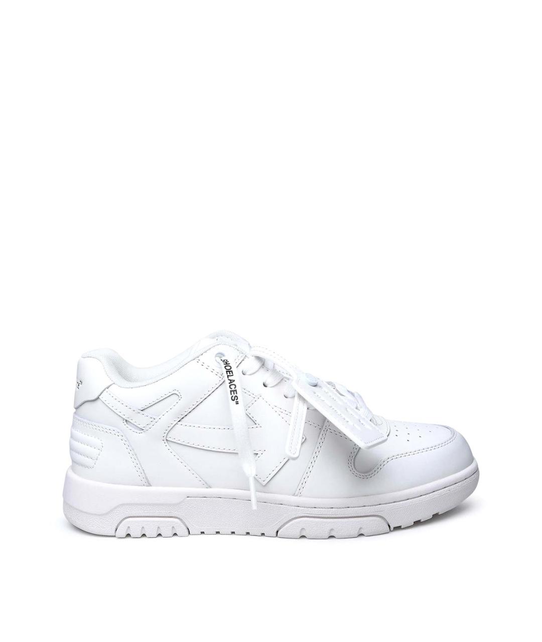 OFF-WHITE Белые кожаные низкие кроссовки / кеды, фото 1