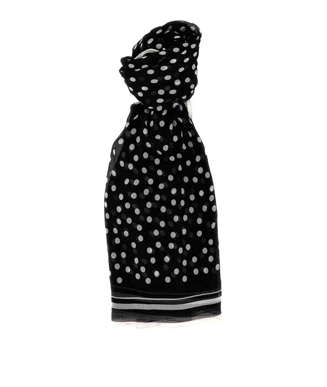 DOLCE&GABBANA Черный шелковый шарф, фото 1