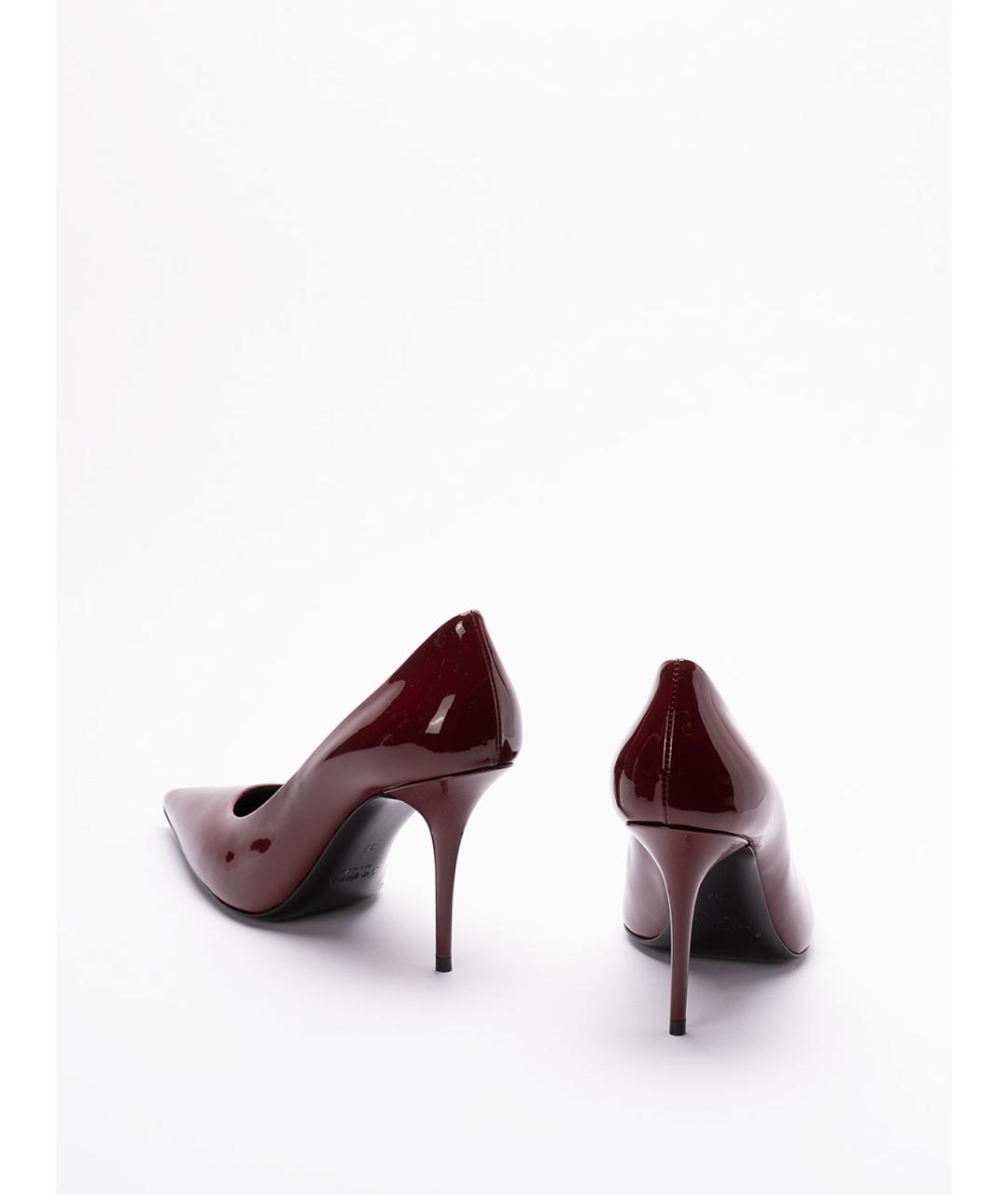 SAINT LAURENT Бордовые туфли из лакированной кожи, фото 3