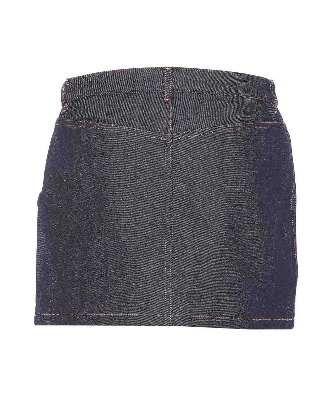 A.P.C. Синяя хлопковая юбка мини, фото 2