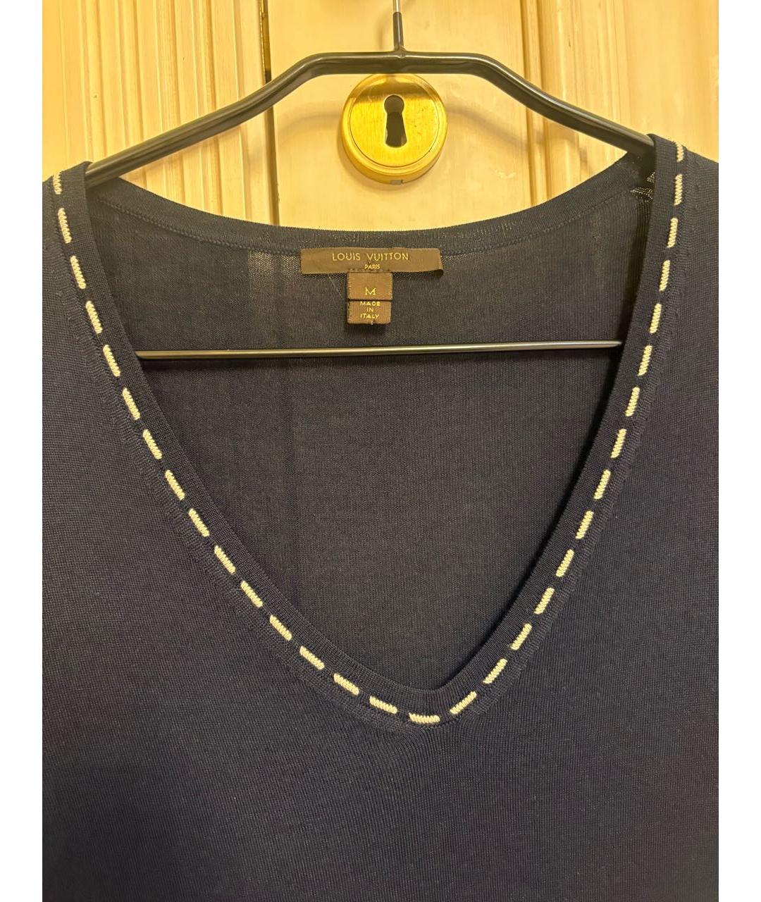 LOUIS VUITTON Темно-синее шерстяное повседневное платье, фото 3