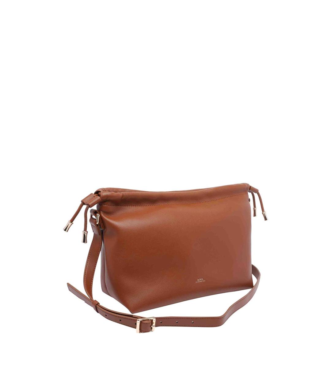 A.P.C. Коричневая кожаная сумка через плечо, фото 2