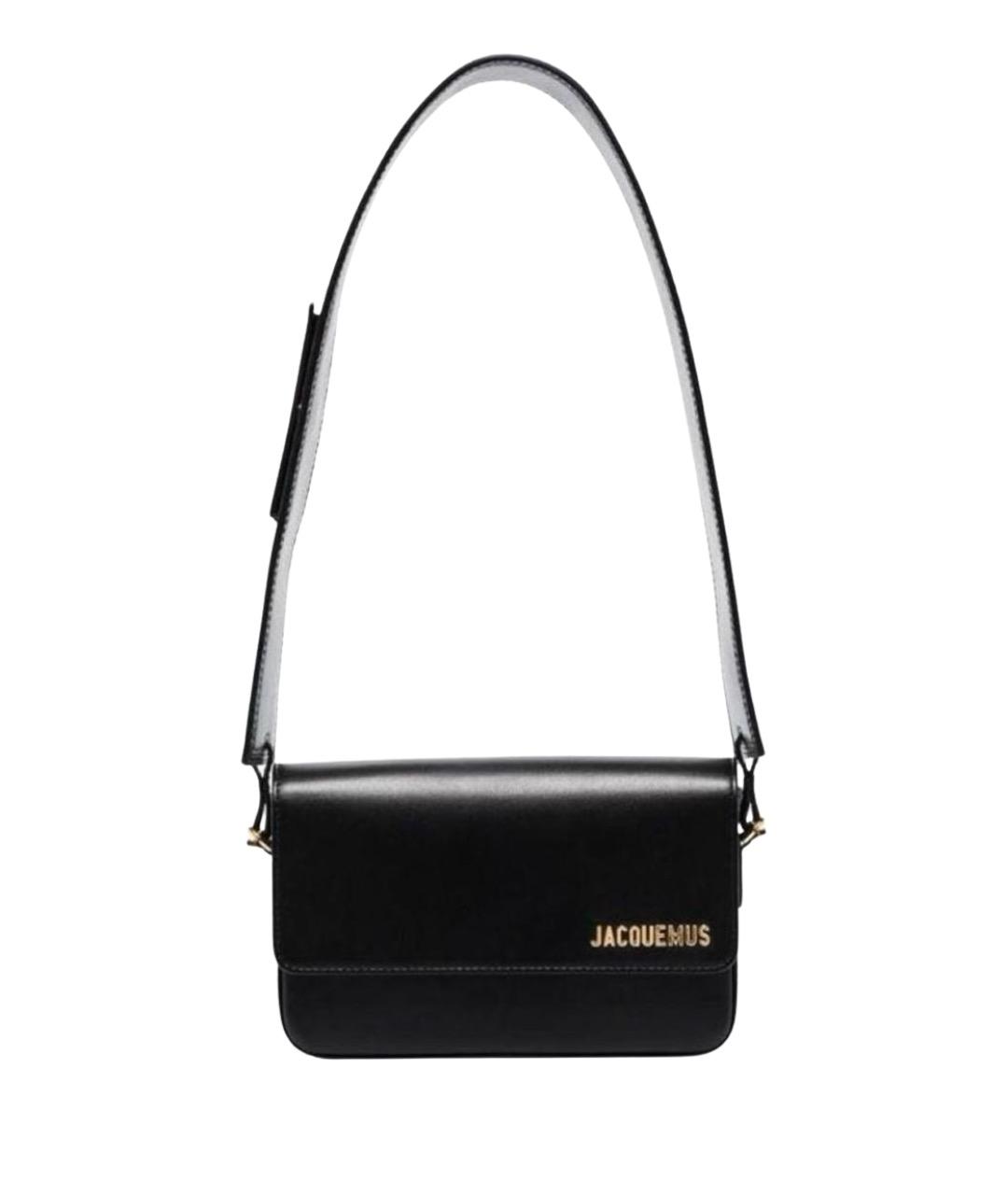 JACQUEMUS Черная кожаная сумка через плечо, фото 1