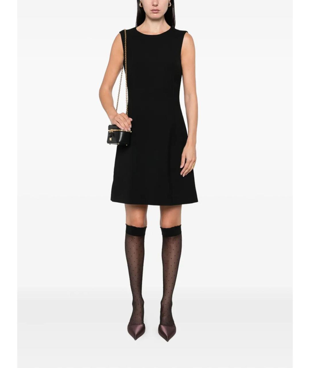 DOLCE&GABBANA Черное шелковое повседневное платье, фото 2
