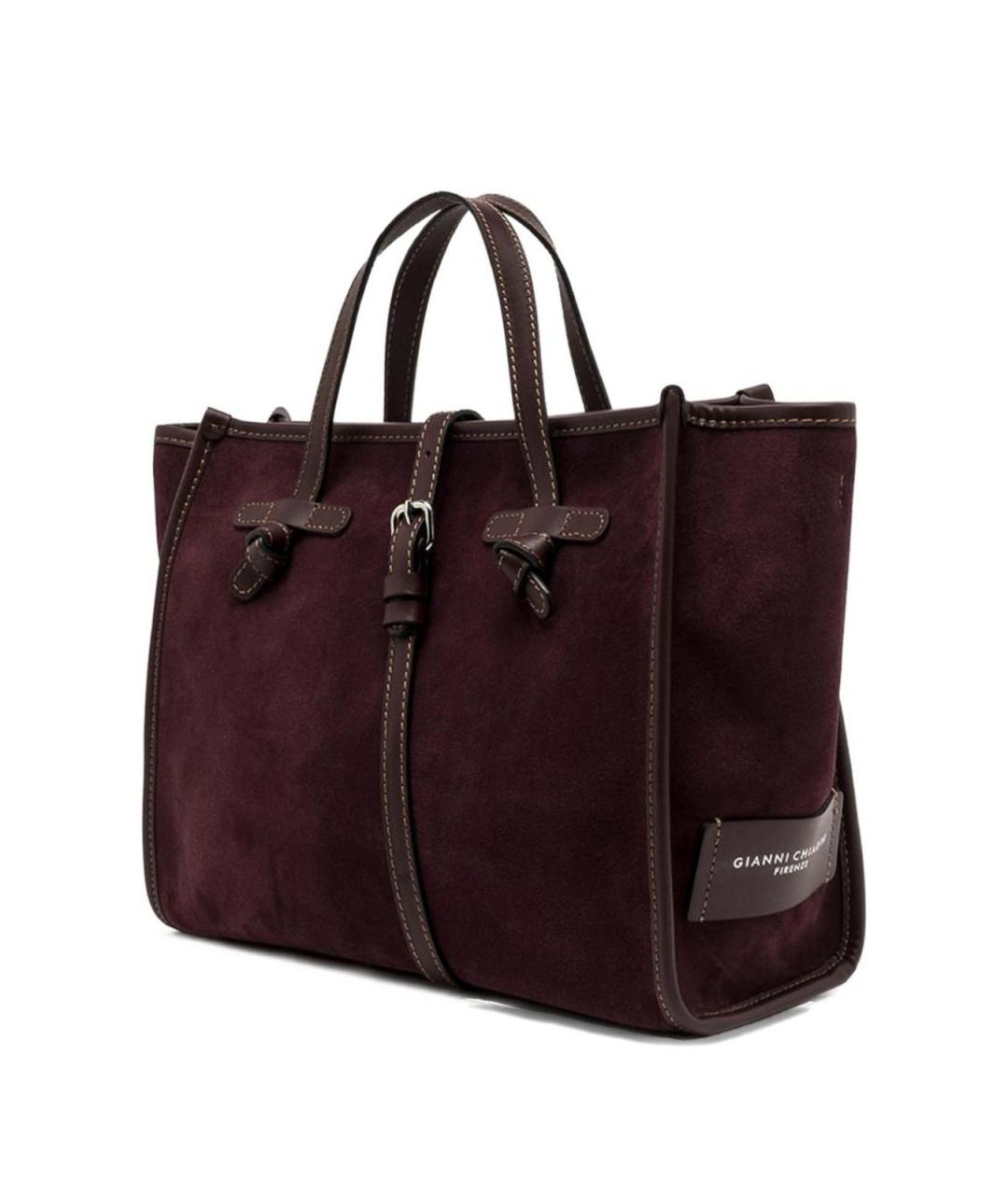 Gianni Chiarini Бордовая кожаная сумка тоут, фото 3