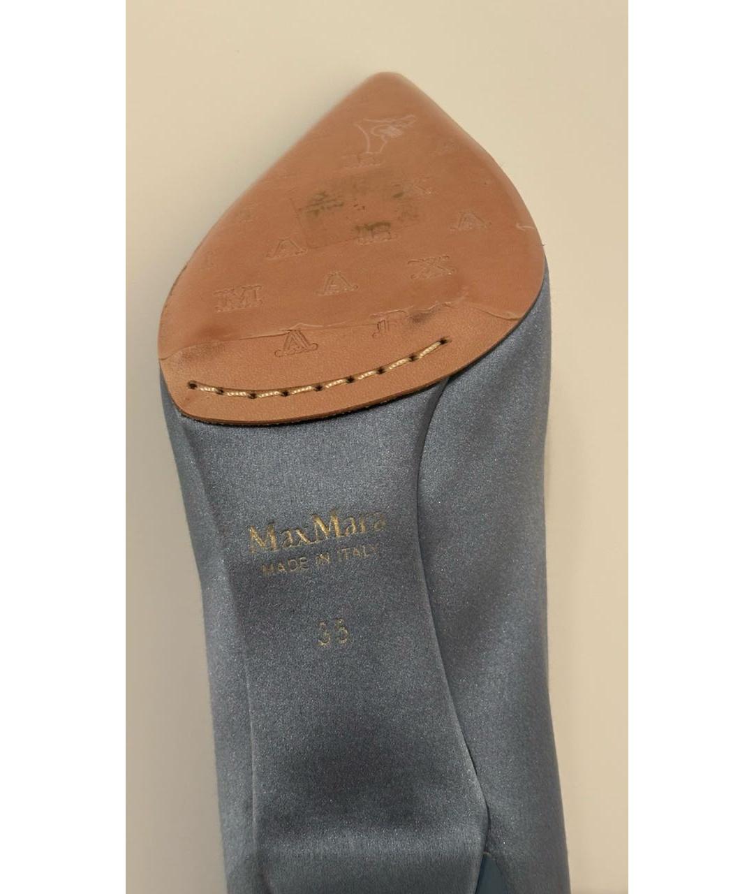 MAX MARA Синие текстильные туфли, фото 6