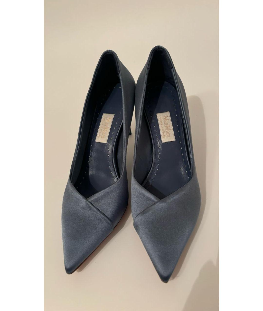 MAX MARA Синие текстильные туфли, фото 3