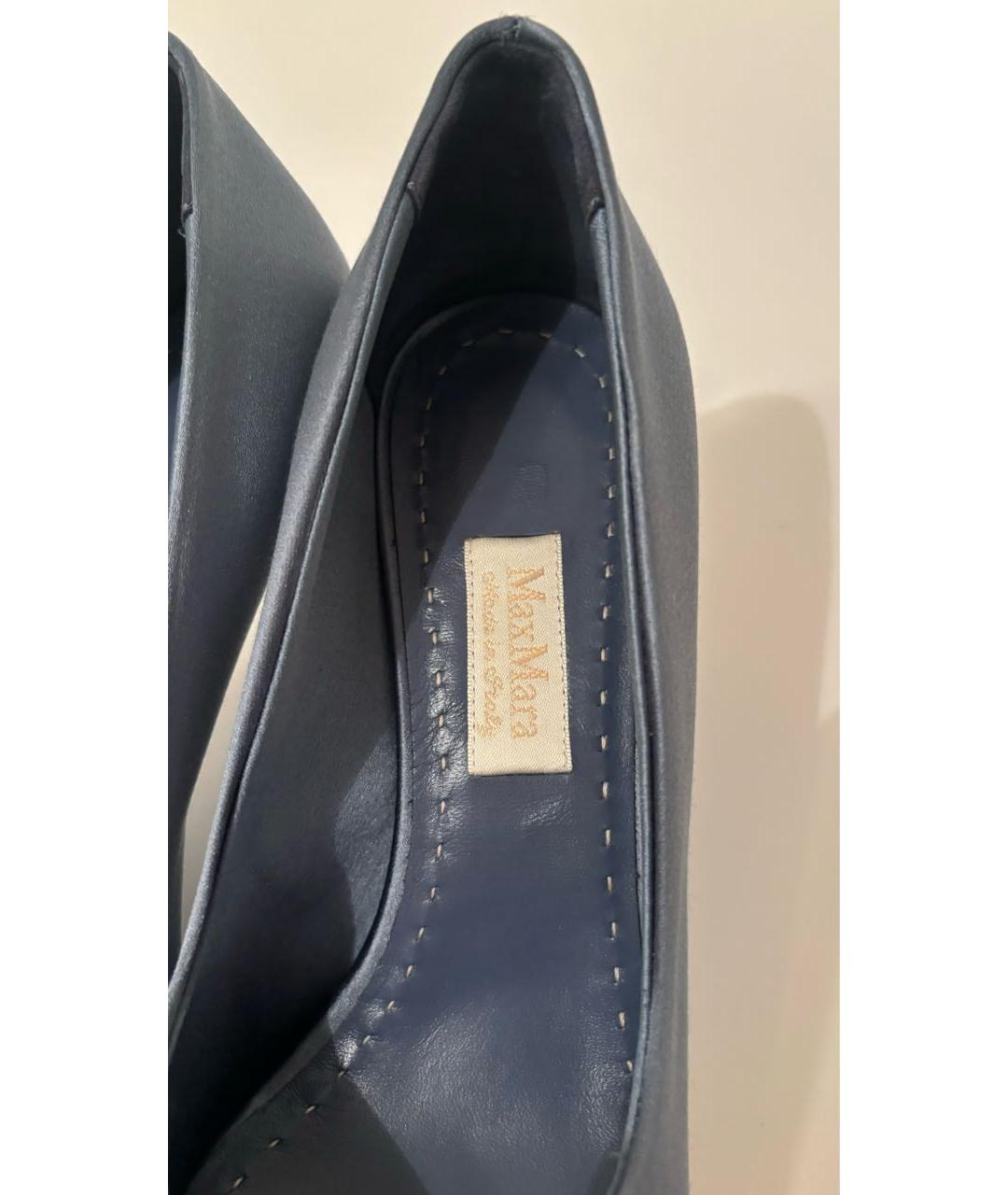 MAX MARA Синие текстильные туфли, фото 4