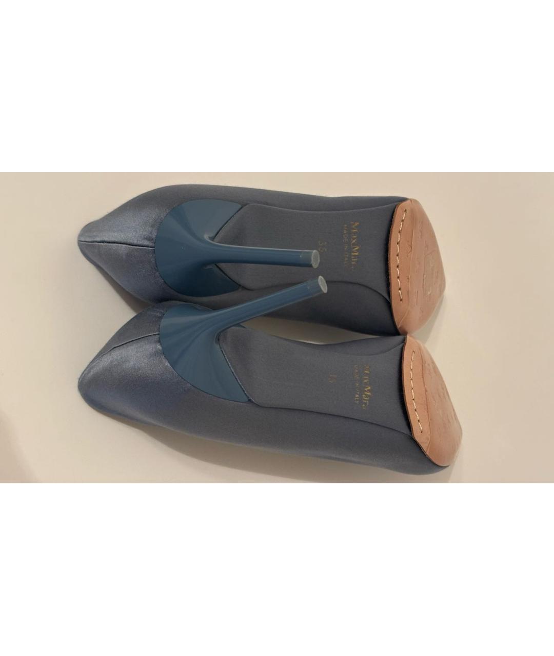 MAX MARA Синие текстильные туфли, фото 5