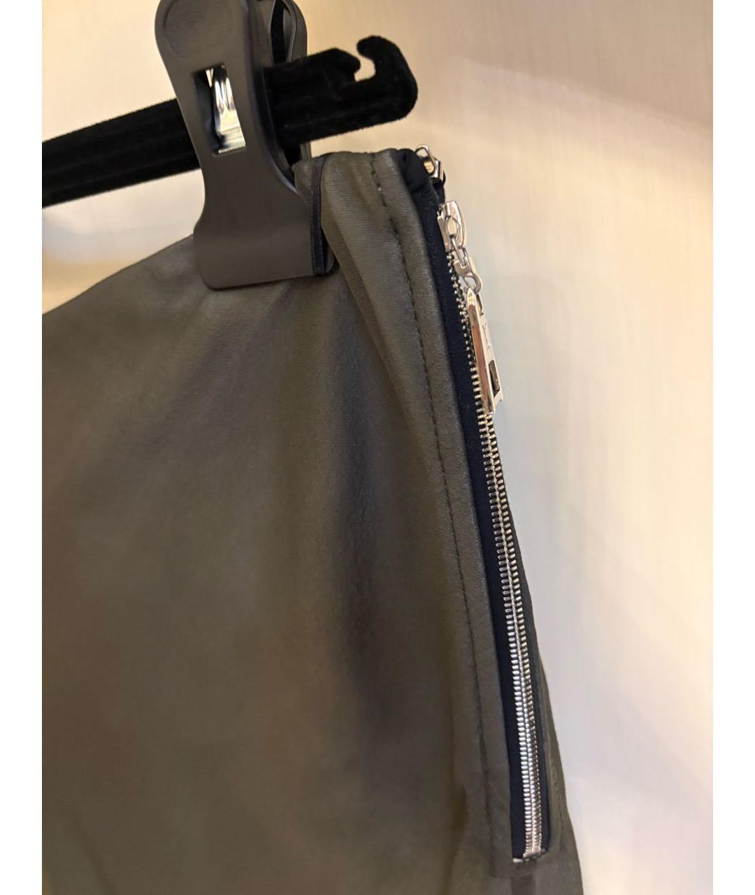 LOUIS VUITTON Хаки шелковая юбка макси, фото 4