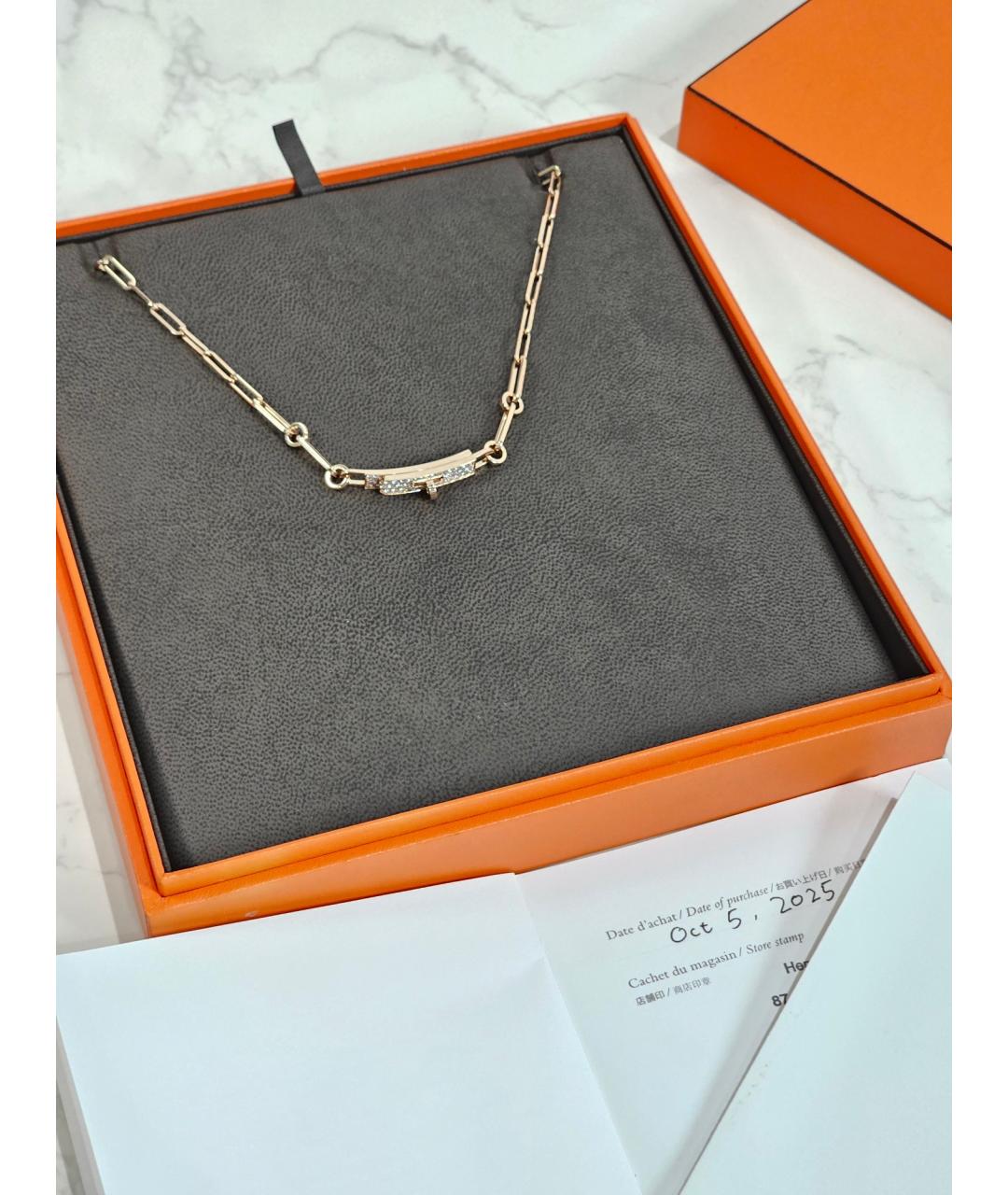 HERMES Золотое колье из розового золота, фото 2