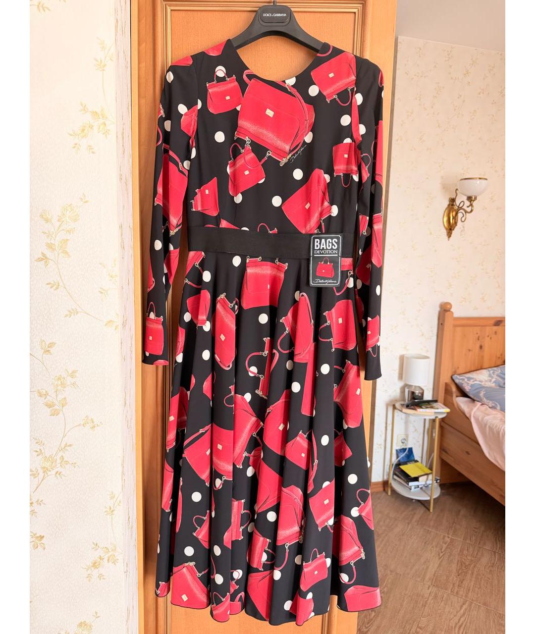 DOLCE&GABBANA Мульти шелковое платье, фото 9