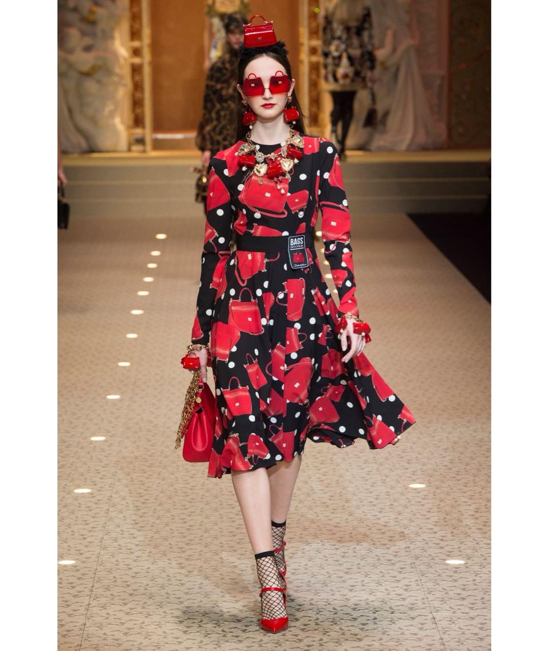 DOLCE&GABBANA Мульти шелковое платье, фото 7