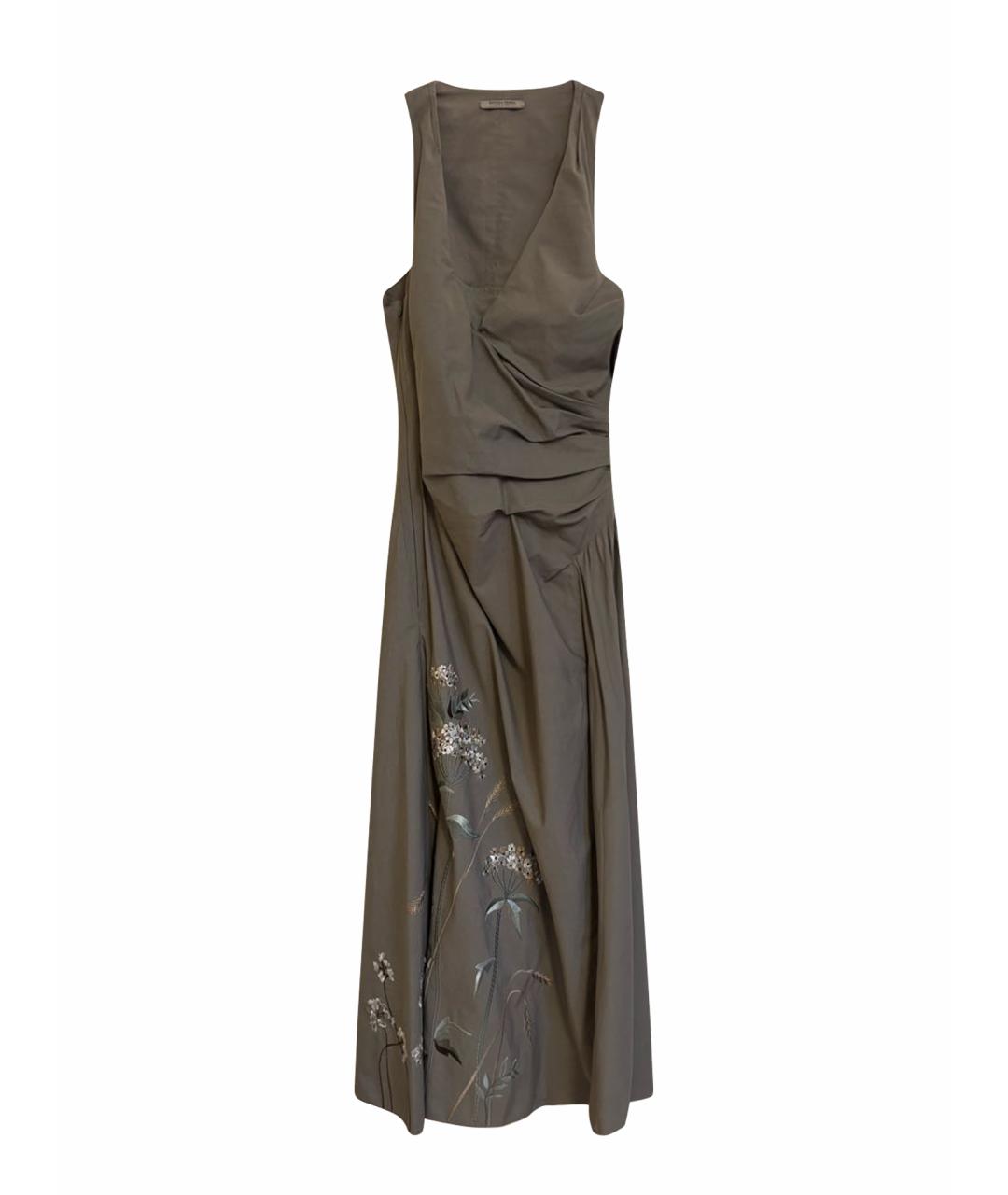 BOTTEGA VENETA Хаки хлопковое повседневное платье, фото 1