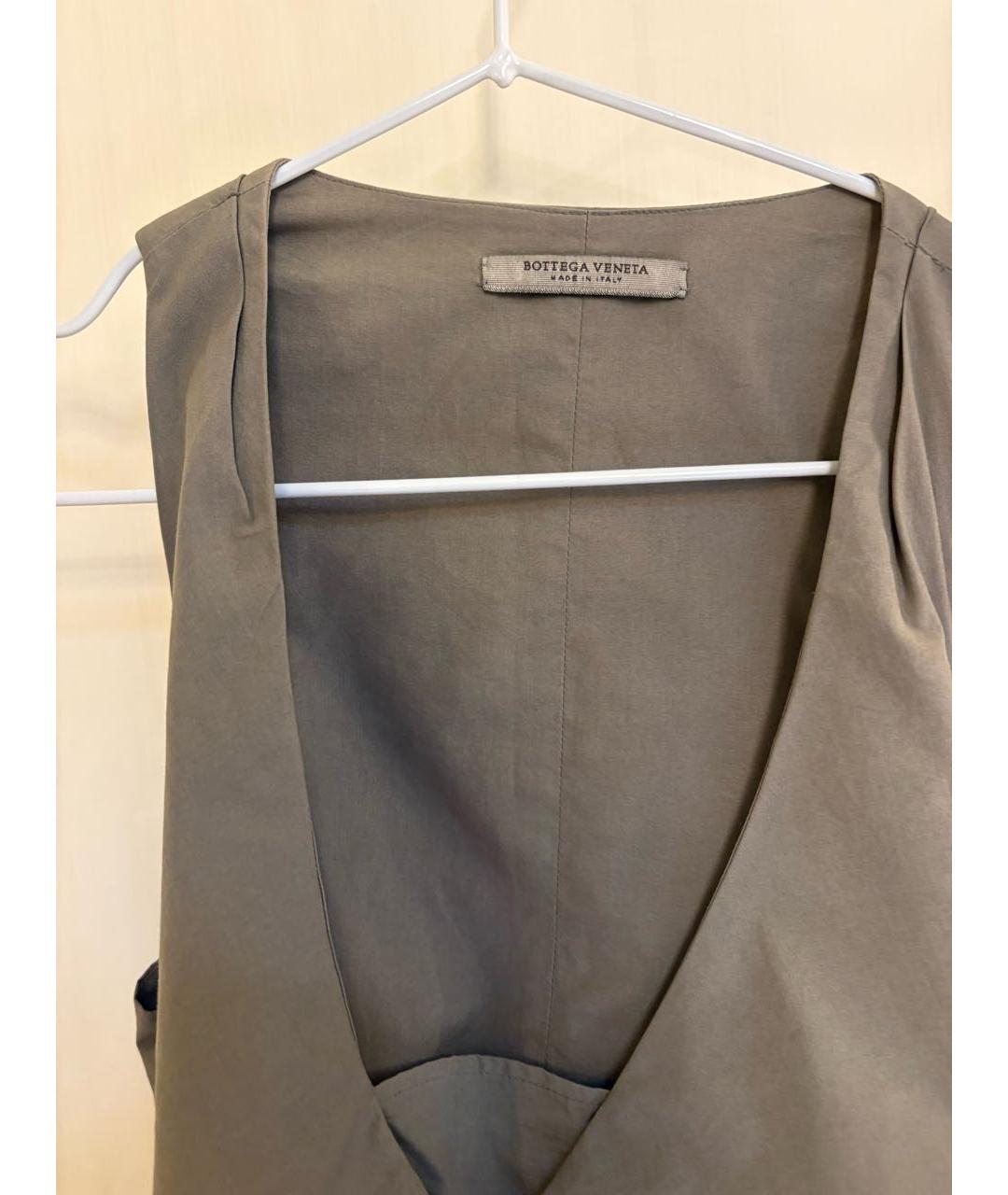 BOTTEGA VENETA Хаки хлопковое повседневное платье, фото 3