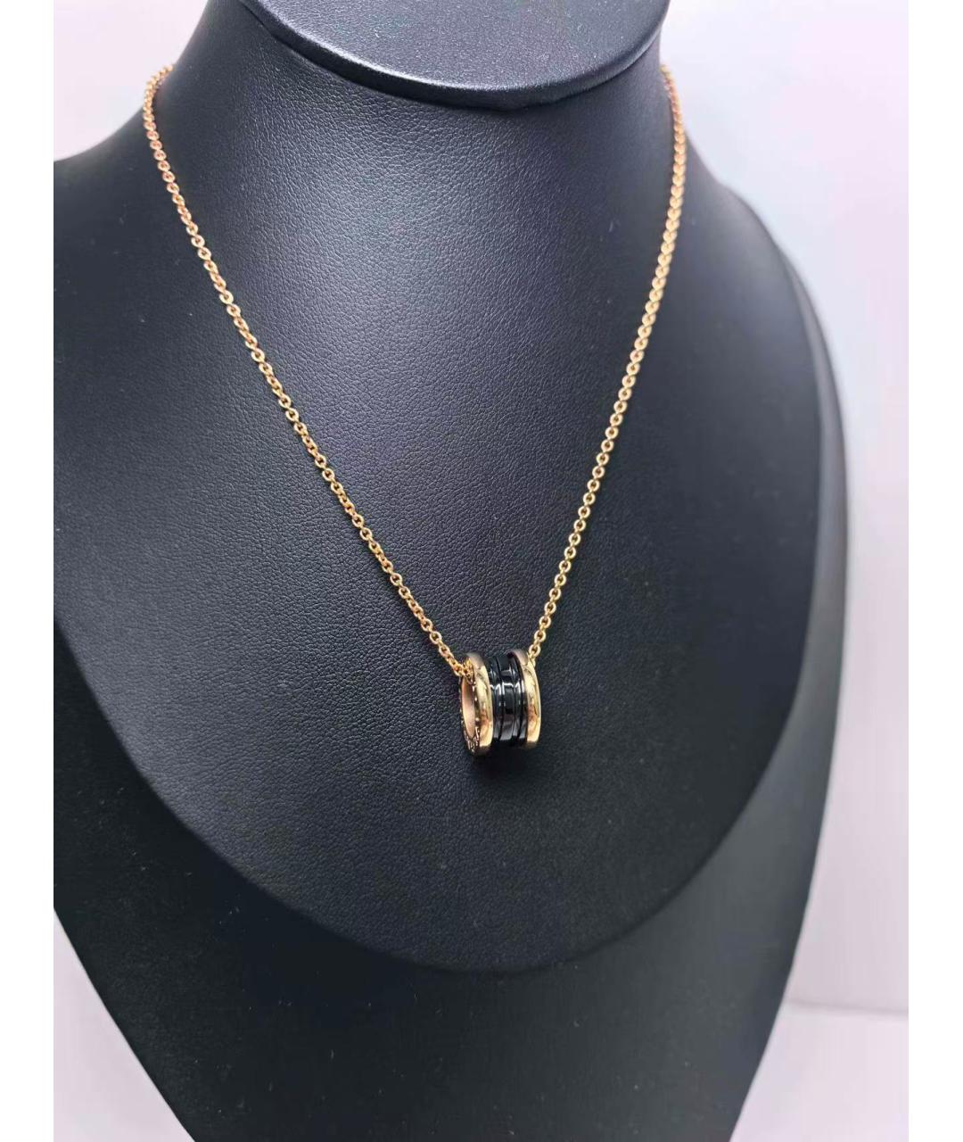 BVLGARI Черная подвеска из розового золота, фото 2