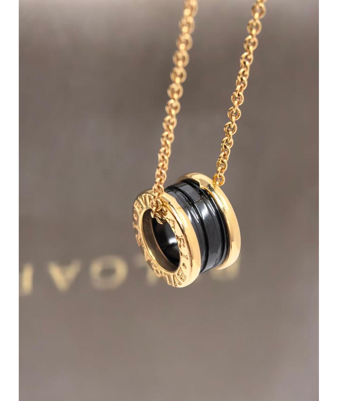 BVLGARI Черная подвеска из розового золота, фото 4