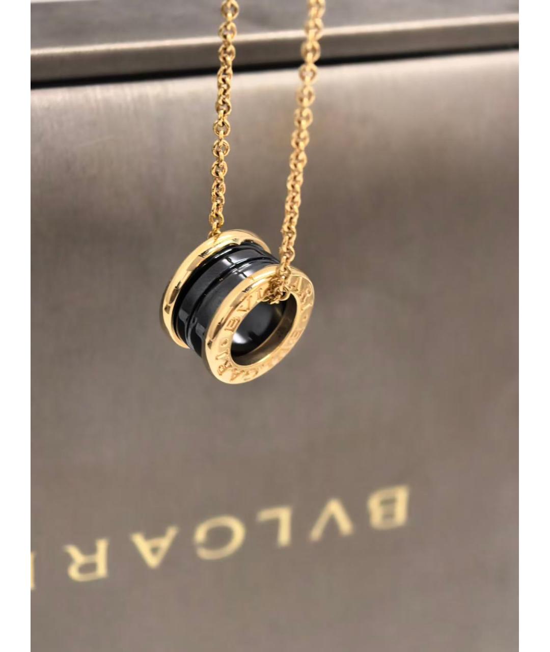 BVLGARI Черная подвеска из розового золота, фото 3