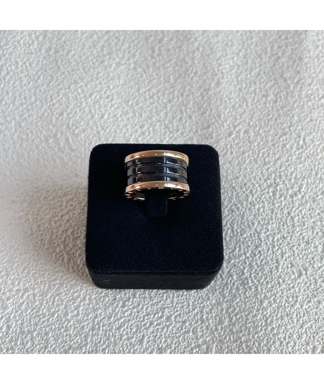 BVLGARI Черное кольцо из розового золота, фото 2