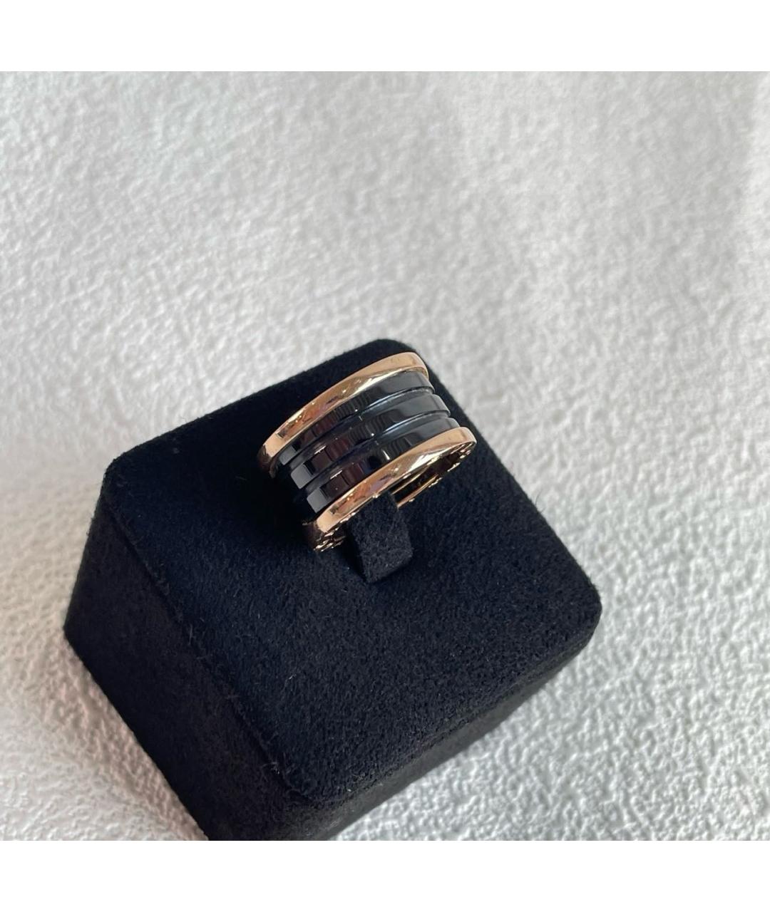 BVLGARI Черное кольцо из розового золота, фото 3