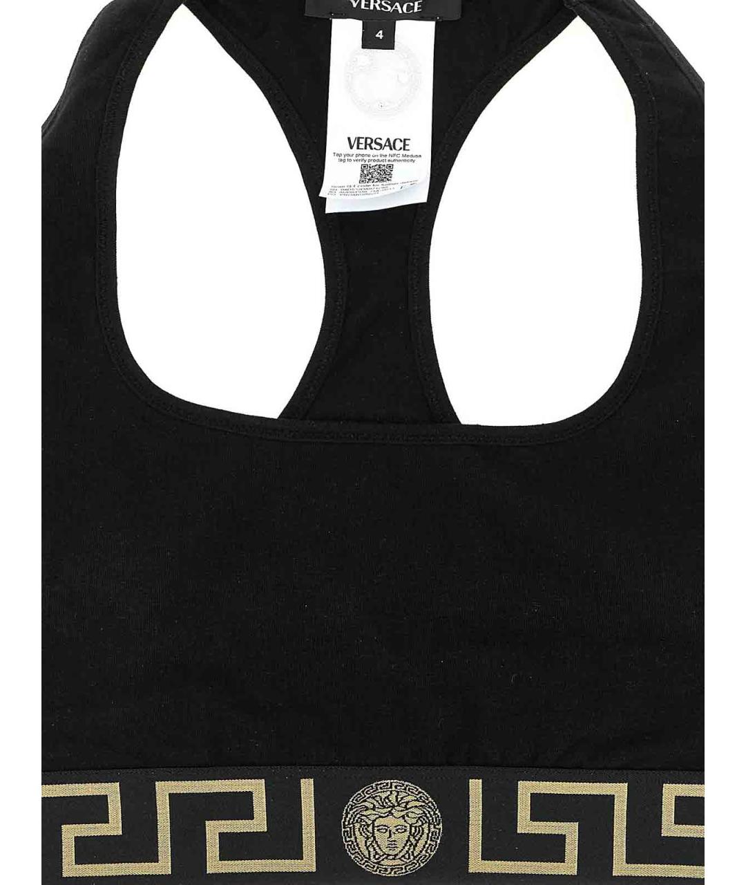 VERSACE Черная хлопковая майка, фото 3