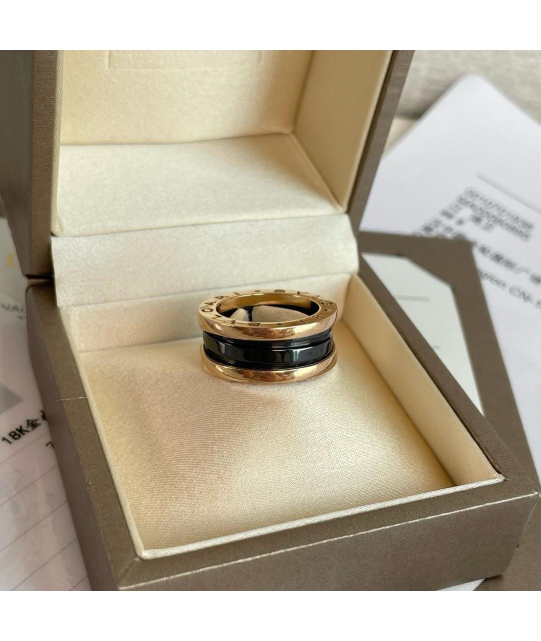 BVLGARI Черное кольцо из розового золота, фото 3