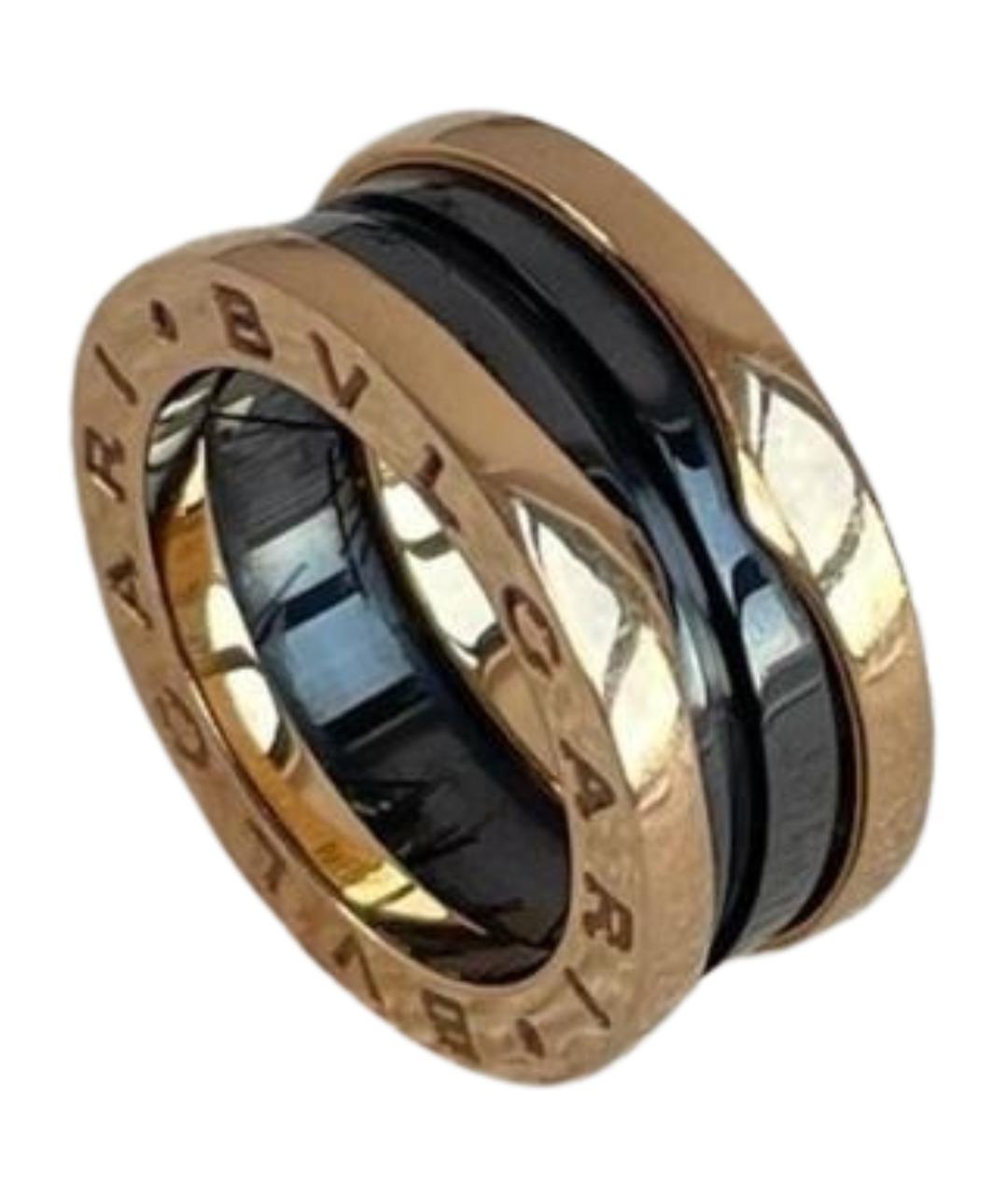 BVLGARI Черное кольцо из розового золота, фото 1