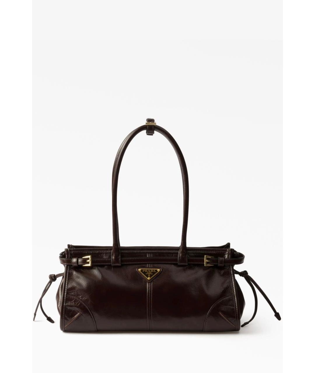 PRADA Бордовая кожаная сумка тоут, фото 5