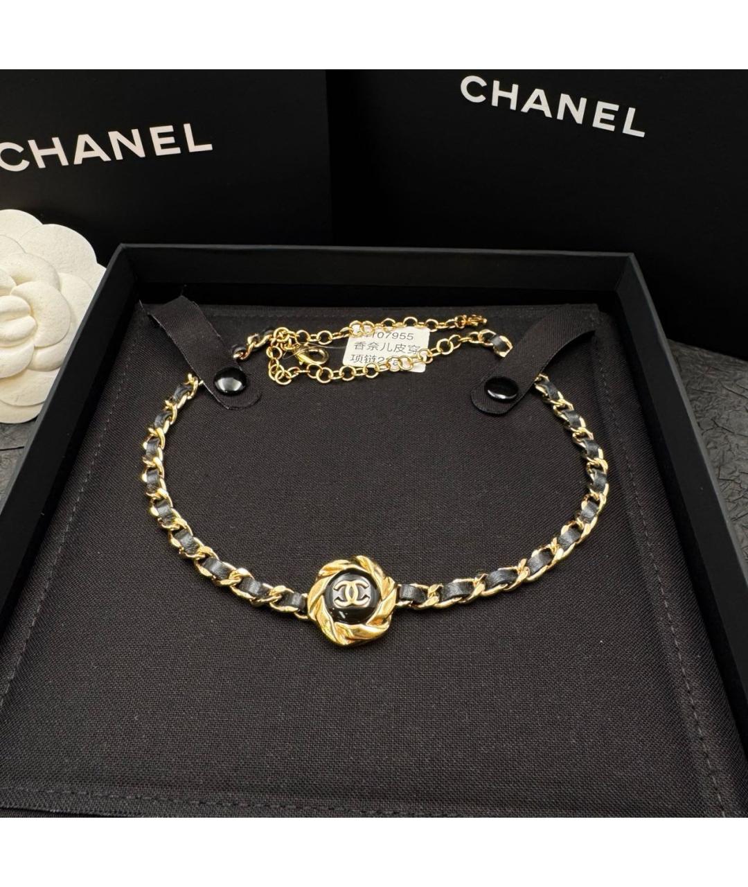 CHANEL Черное колье, фото 7