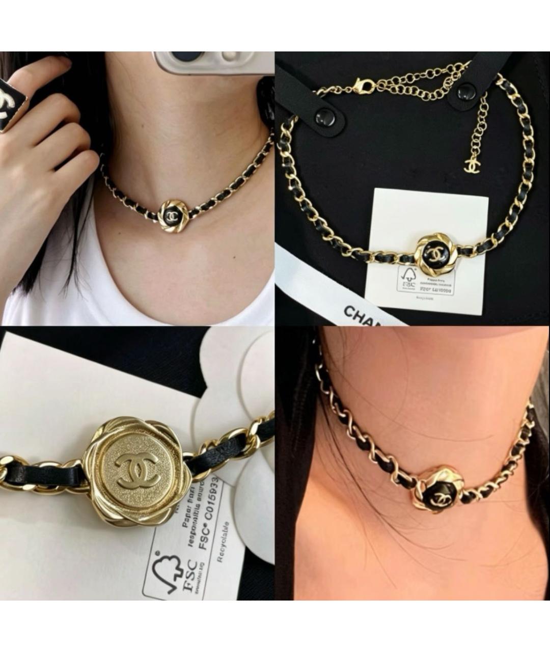 CHANEL Черное колье, фото 6